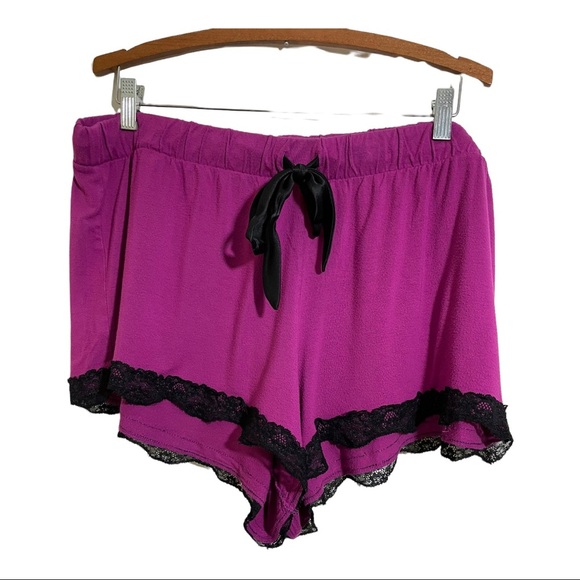 Torrid womens sleep wear shorts lace purple black drawstring waist. Size22/24 - Picture 7 of 8